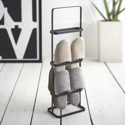 Popular Japanese style carbon steel self-standing shoe rack, door portable multi-layer double-sided slipper rack, simple shoe storage rack