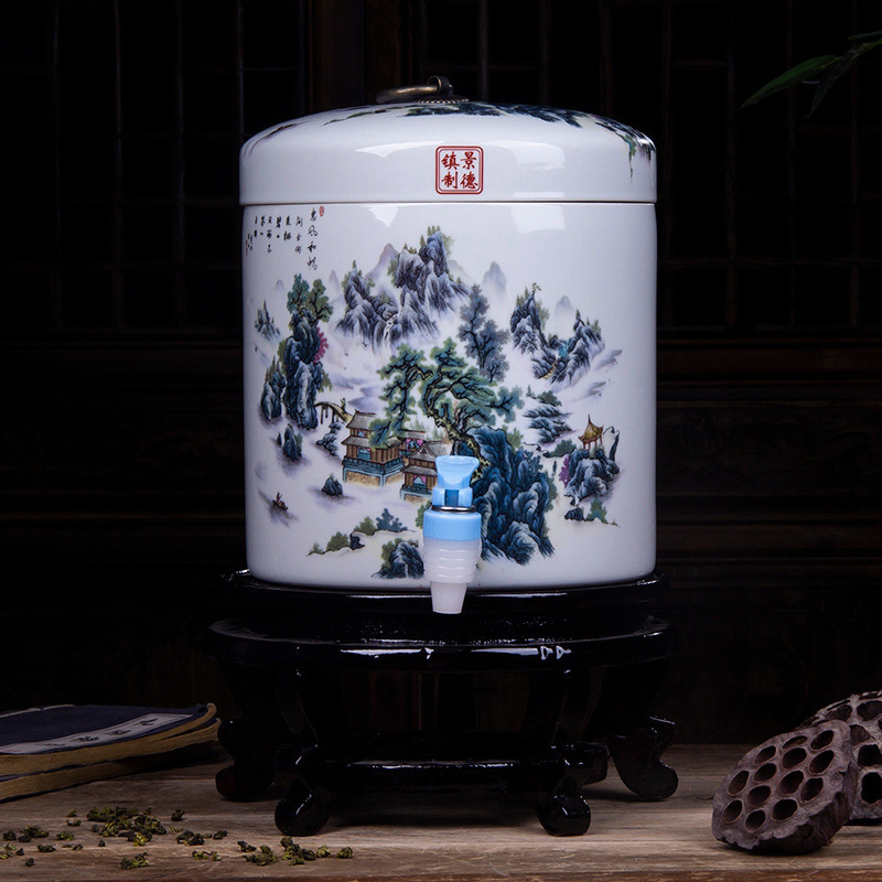冷水壶带龙头景德镇大容量耐高温陶瓷凉白开凉水壶大茶壶茶壶家用|undefined