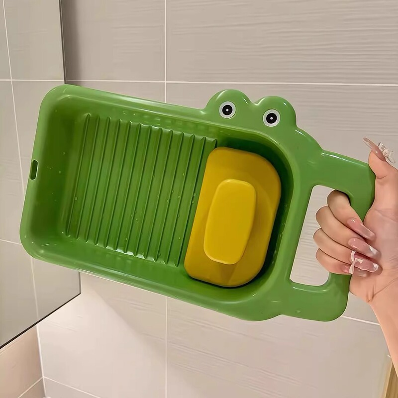 Small Crocodile Roller Type Clothes Washing Clothes Household Washing Socks Underwear Artifact Dormitory Anti-slip Hand Washing Underwear Board