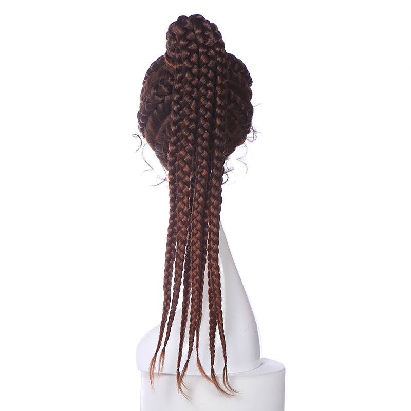 Tres trenzas de cola de caballo BUN PONY BOX BRAID cola de caballo de cuerda de dibujo de seda de alta temperatura tejida a mano trenzada de torsión LW0241