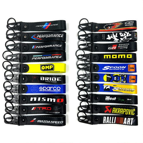 Car modification culture JDM digital print eagle beak buckle motorcycle keychain bag accessory key ring ribbon