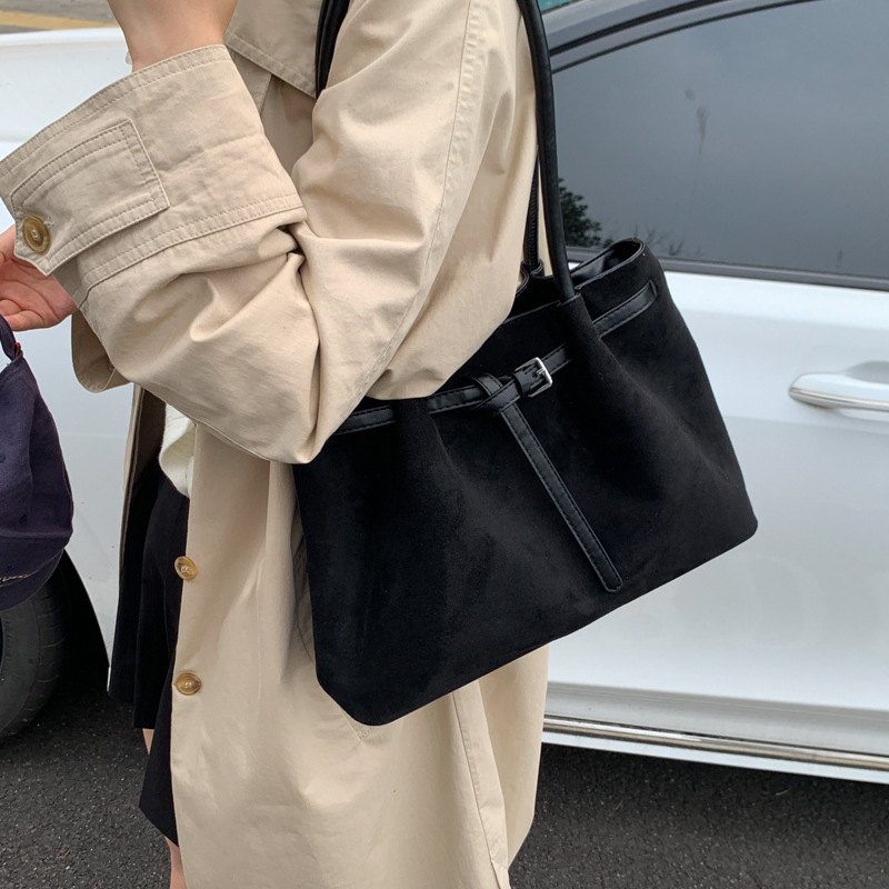 新款简约菜篮子手提包包女百搭高级感单肩包轻奢小众大容量托特包|undefined