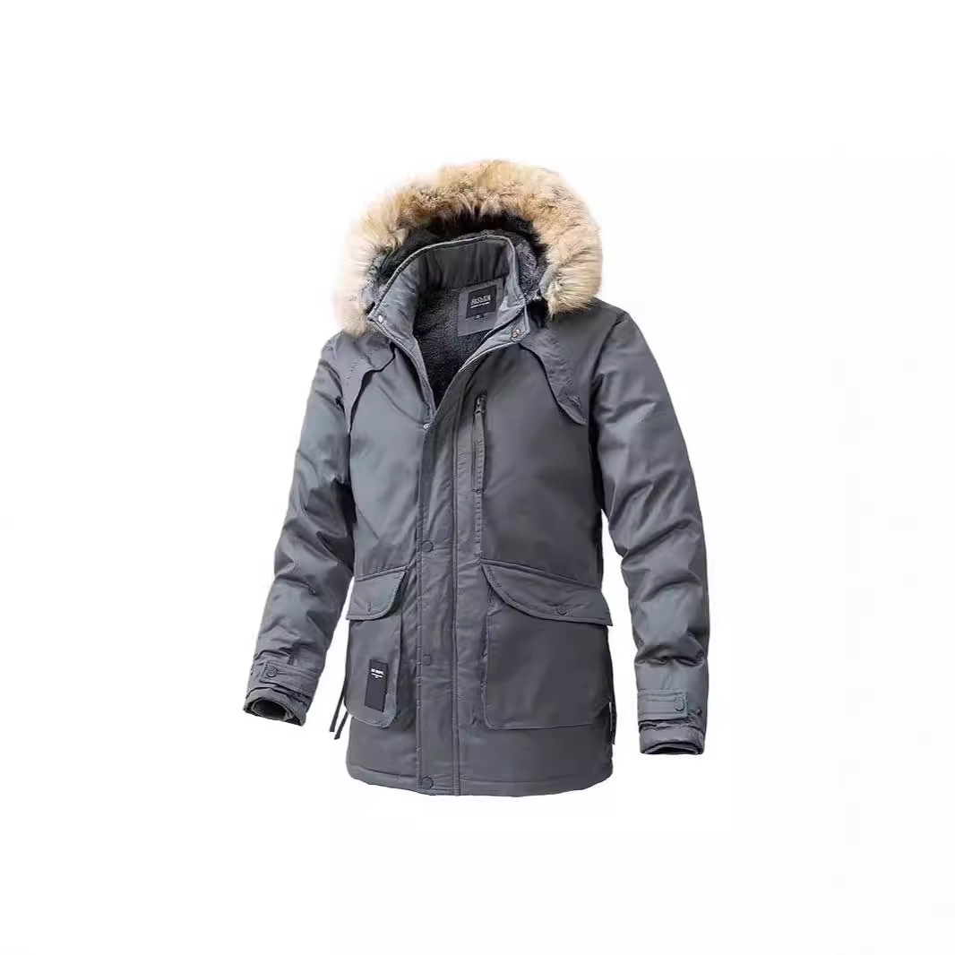 Men's Down Jacket With Fleece Lining And Thickened Loose Fit_voghion.com
