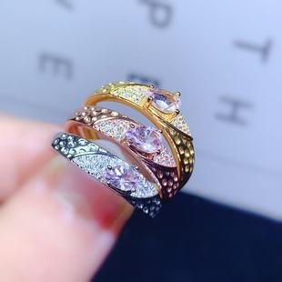 S925 Sterling Silver Inlaid Natural Morganite Ring, Personalized Niche Design, Water Drop, Fresh Color Treasure Jewelry, Jewelry Ring