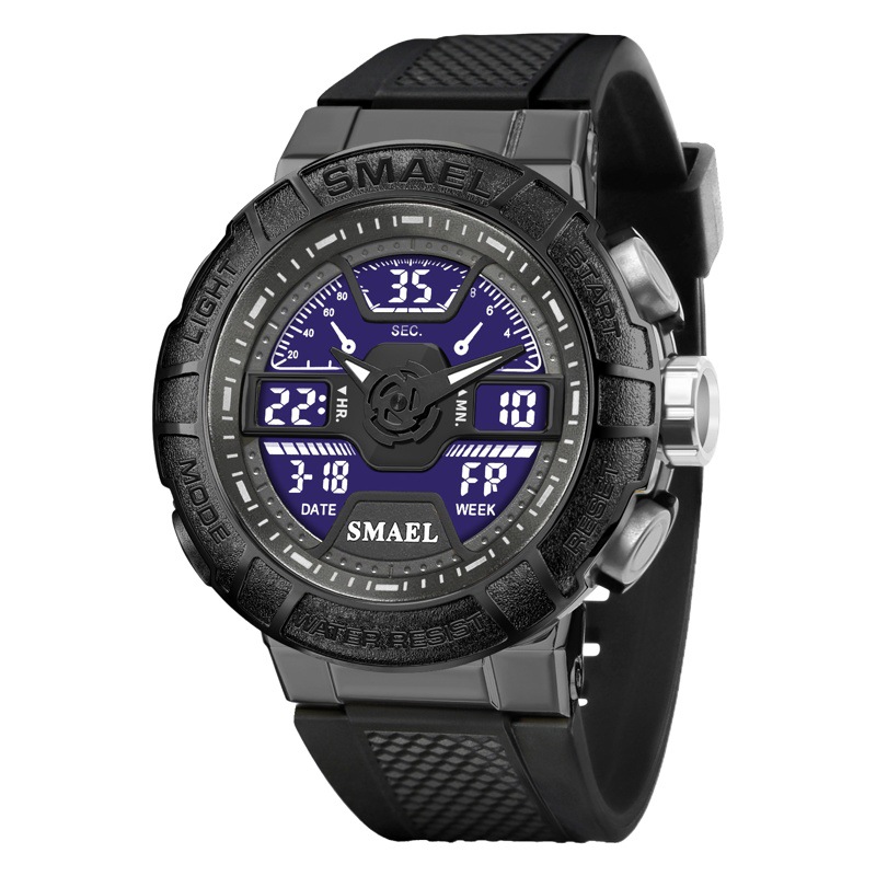 SMAEL Smair 8067 reloj electrónico de los deportes de los hombres redondo reloj de moda luminoso doble multifuncional