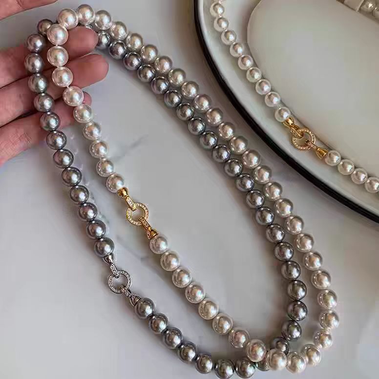 Shijia Zhengyuan Pearl Necklace Women's Explosive Temperament All-match Collar Chain High-end Light Luxury Niche Design Neckchain Wholesale