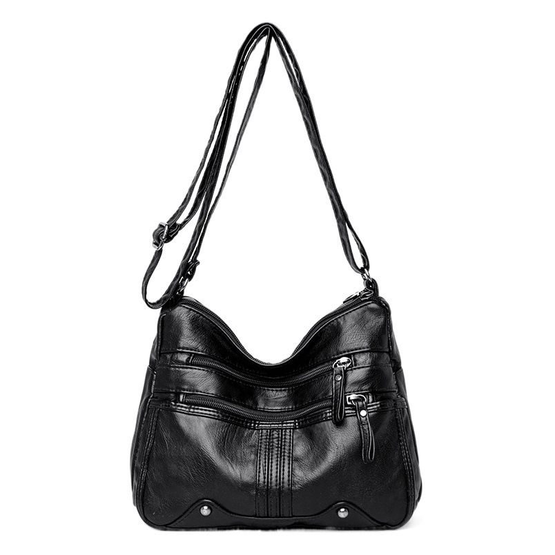 Bolsos transfronterizos para mujer 2025 nuevas señoras bandolera de mediana edad bolso de madre de un solo hombro de cuero suave bolso de mujer lavado de mediana edad y anciana