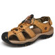 Cross-border large size sandals men's summer new casual closed toe sandals men's genuine leather outdoor non-slip beach shoes size 48