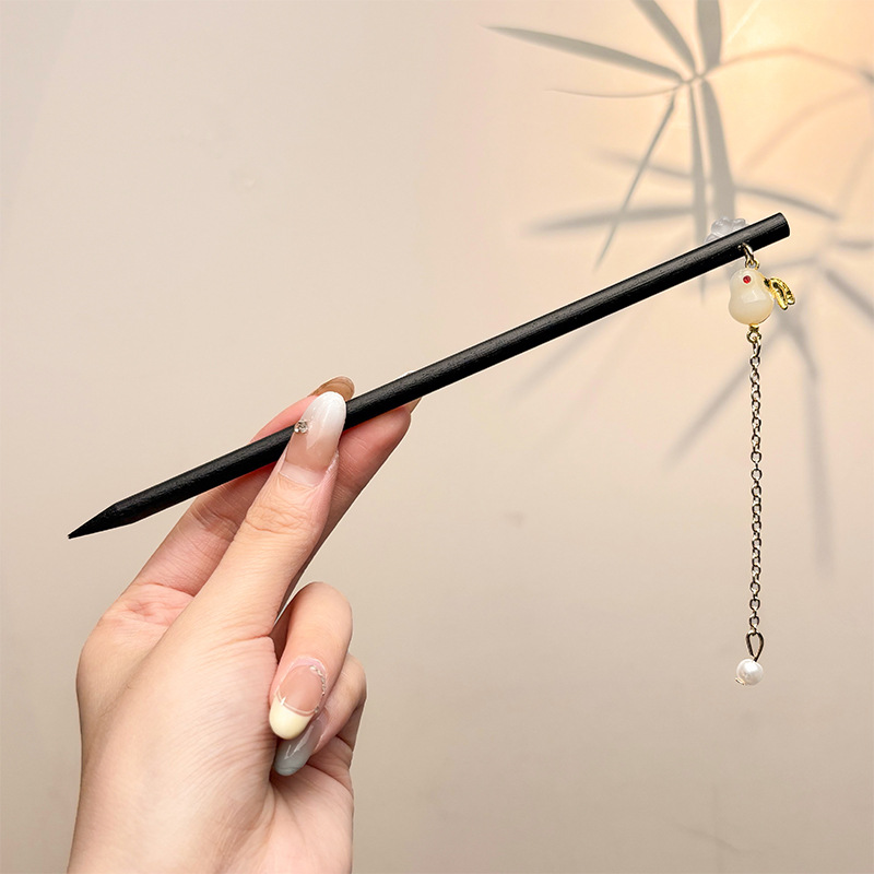 Retro simple nicho de alta estética oriental diseño de cabello de flores de frascos de estilo antiguo cabello