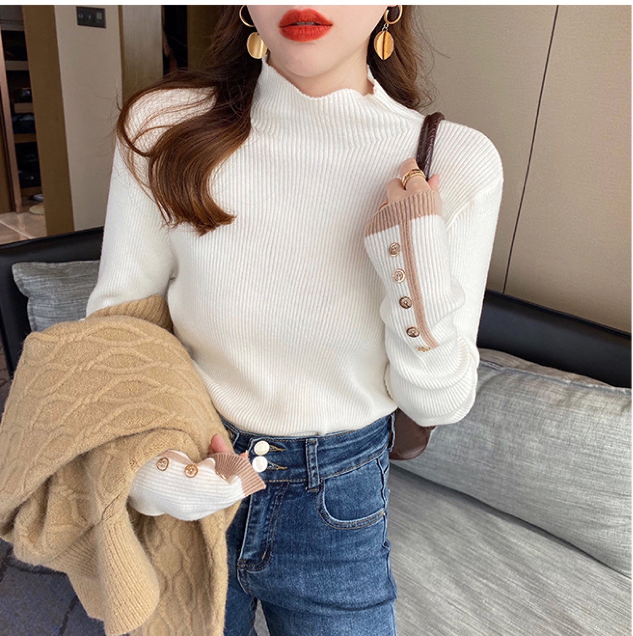 Turtleneck Slim Knit Bottoming Sweater NSFYF76652