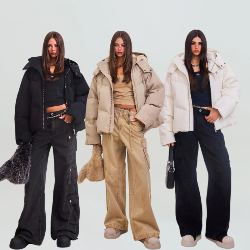 Smfk Cross Statue Wilderness Hunting Wide-Fit down Jacket Cg012B1/W1 Waterproof Thick Coat White Duck down Women's