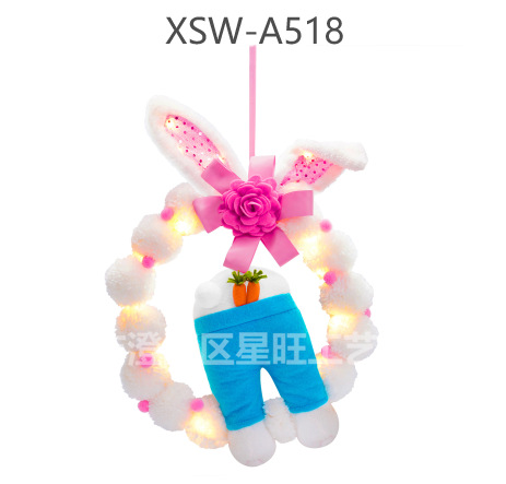 Personalizado Pascua sin rostro Adornos de pájaro viejo Colgante de ventana Conejo luminoso Conejo Muñeco de peluche Adornos