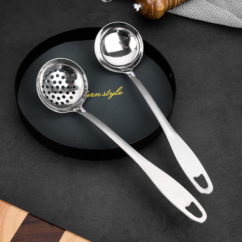 Acero inoxidable cocina doméstica de mango largo olla de cocina de acero inoxidable gran cola plana serie de olla de cocina