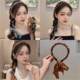 Vintage Chain Headband Palace Satin Fabric Hair Clips Hair Band Women's Summer Silk Scarf Ribbon Hair Tie Headband