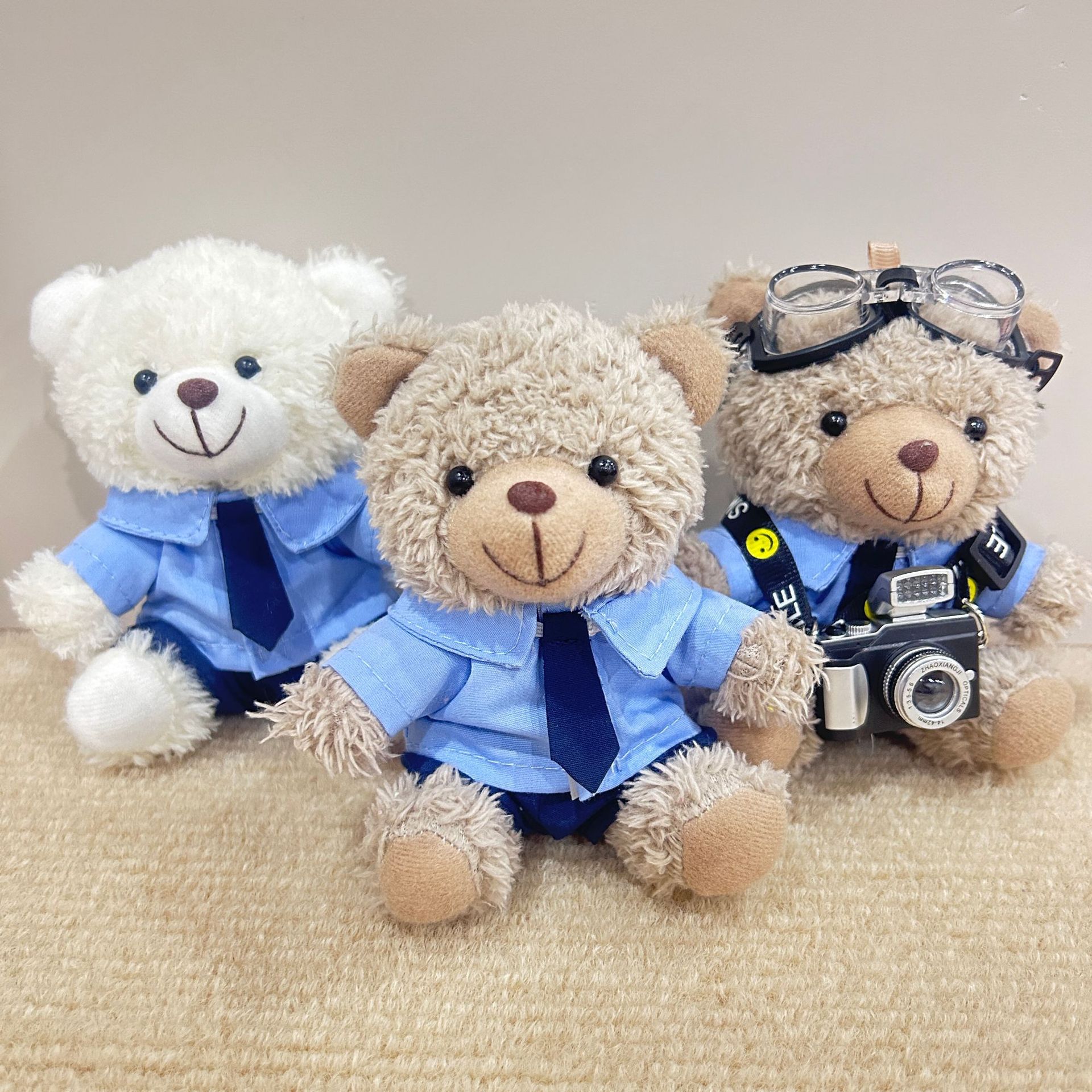 Bolsa de oso pequeño colgante muñeca de peluche muñeca uniforme camisa formal Teddy Bear regalo impresa LOGO