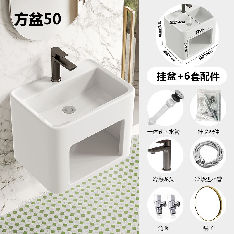 Crema de viento colgante tipo pared lavabo cerámico elíptico lavabo