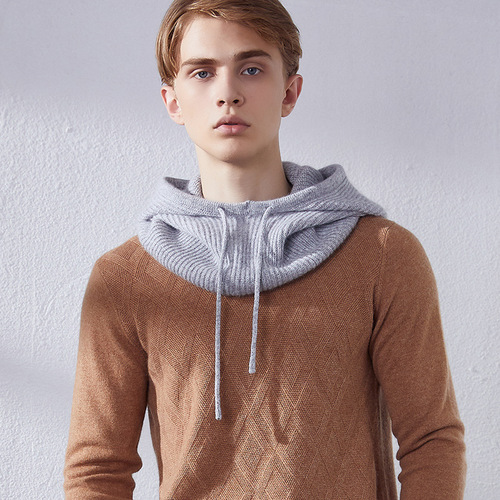 Cashmere Wool Thread Autumn and Winter Knitted Baotou Hat for Men and Women Cervical Spine Protector Neck Collar Protector Ear Neck Thickening to Keep Warmth