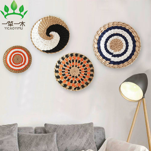 Bohemian style wall decoration straw wall decoration background wall decoration wall hanging sofa bedside handwoven hanging decoration wall hanging