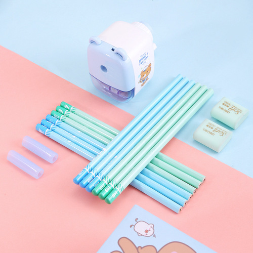 Wholesale Deli 68896 stationery set for primary school students, stationery gift pack for the first semester of school, cute cartoon gift box