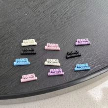 韩版彩色France小标字牌 diy发夹发饰品配件时尚粉色哑光简约标志