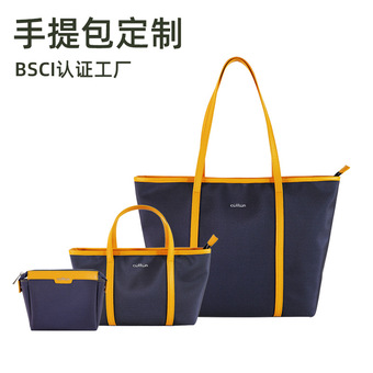 防水尼龙牛津布女包定制通勤手提包大容量托特包pu帆布单肩腋下包