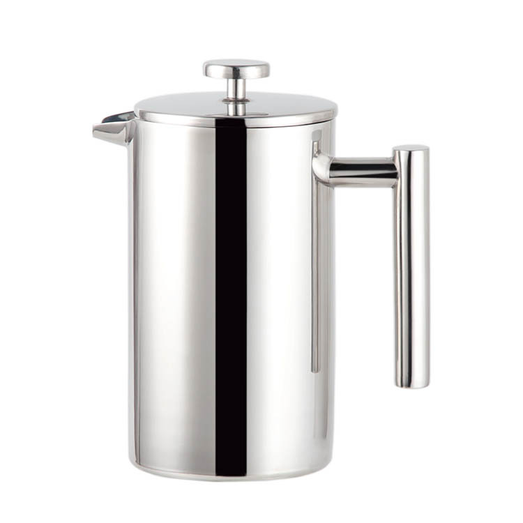 Highwin acampar al aire libre mano cafetera negro doble capa de acero inoxidable 304 presión francés té cafetera