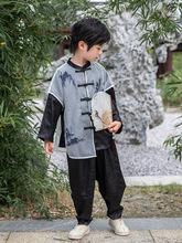 儿童汉服夏款男童中国风古装套装女童民国风唐装幼儿园古风演出服