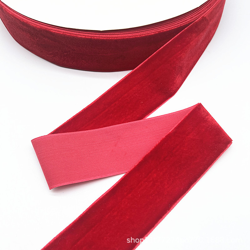 2.7 Métro / paquete de terciopelo de 38 mm boda hecha a mano cinta embalaje de regalo arco DIY decoración de fiesta Santa