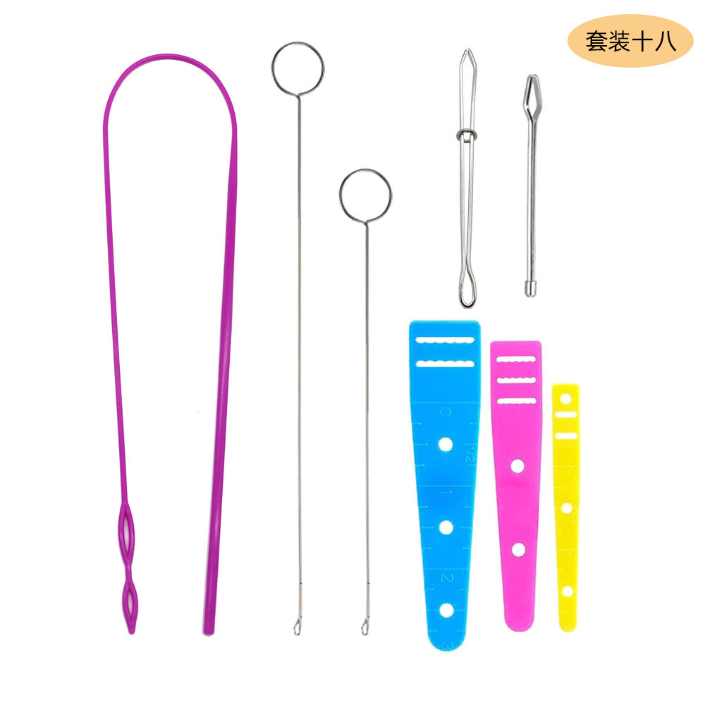 Juego de enhebrador de banda elástica de Amazon, cable de banda elástica de plástico largo, enhebrador de cuerda de doble orificio, clip de cinturón