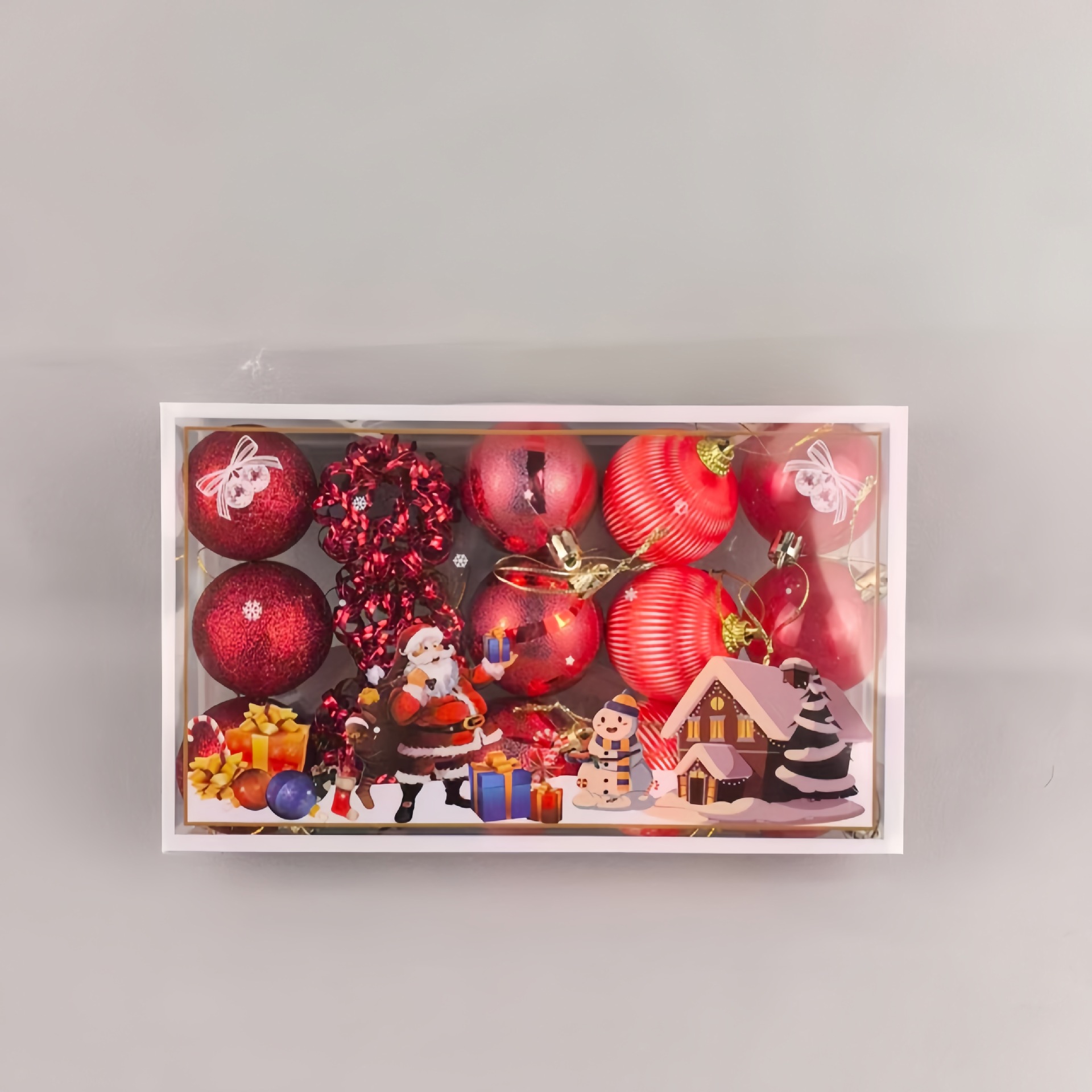 Nuevos Adornos navideños transfronterizos cuelgan bolas navideñas juego de bolas navideñas colgante de árboles de Navidad caja de regalo bolas navideñas q image 22