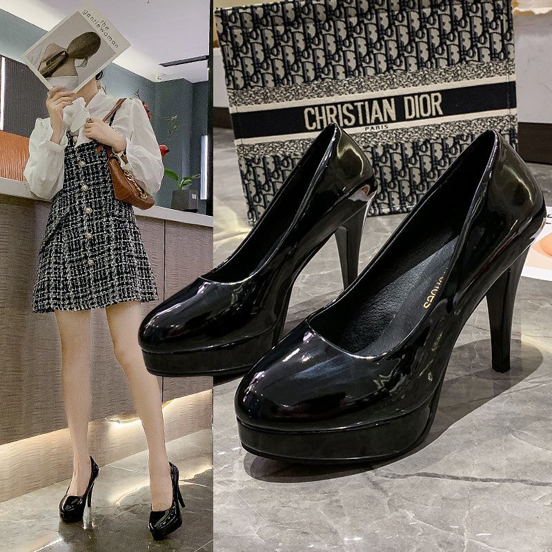 Nightclub Super High-Heeled Women's Shoes 2025 New Sky-High Shallow Mouth Pointed Toe Flats Formal Professional Waterproof Platform High Heels Nightclub Super High-Heeled Women's Shoes 2025 New Sky-High Shallow Mouth Pointed Toe Flats Formal Professional Waterproof Platform High Heels