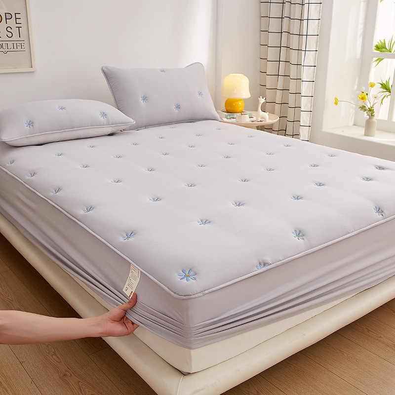 2024 nuevo estilo Clase A algodón lavado bordado sábana funda de cama acolchada funda de colchón para el hogar ropa de cama al por mayor