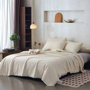 Horoya Japanese Style Linen Lace Cotton Quilt Household Summer Cool Quilt Soft and Skin-Friendly Quilt Available for All Seasons