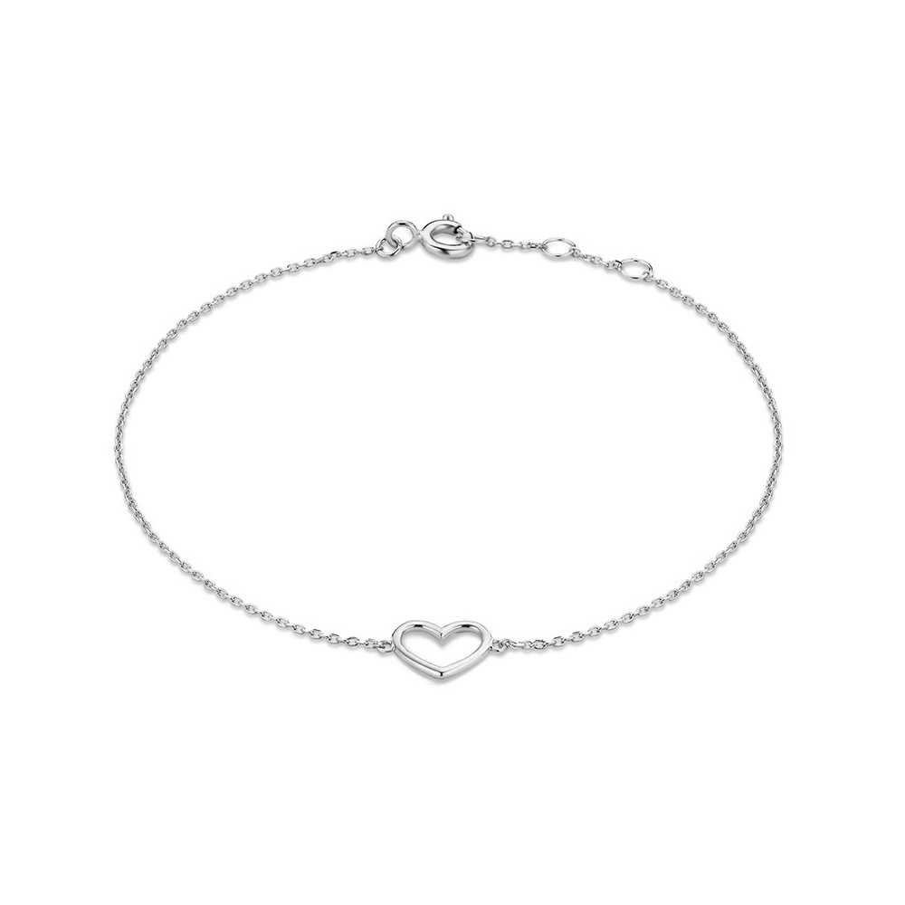 Sterling Silver Simple Style Heart Shape Bracelets display picture 8