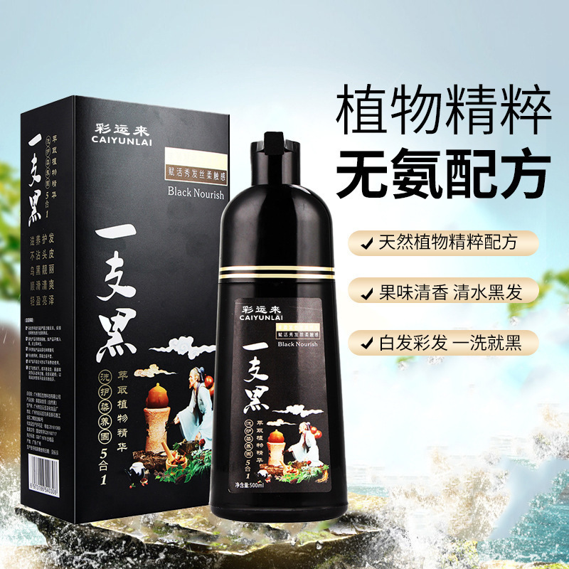 Tiktok Same Style Black Hair Dye at Home, Clear Water White to Black Hair Dye Cream, Bright Black Hair Dye, Does Not Stain the Scalp