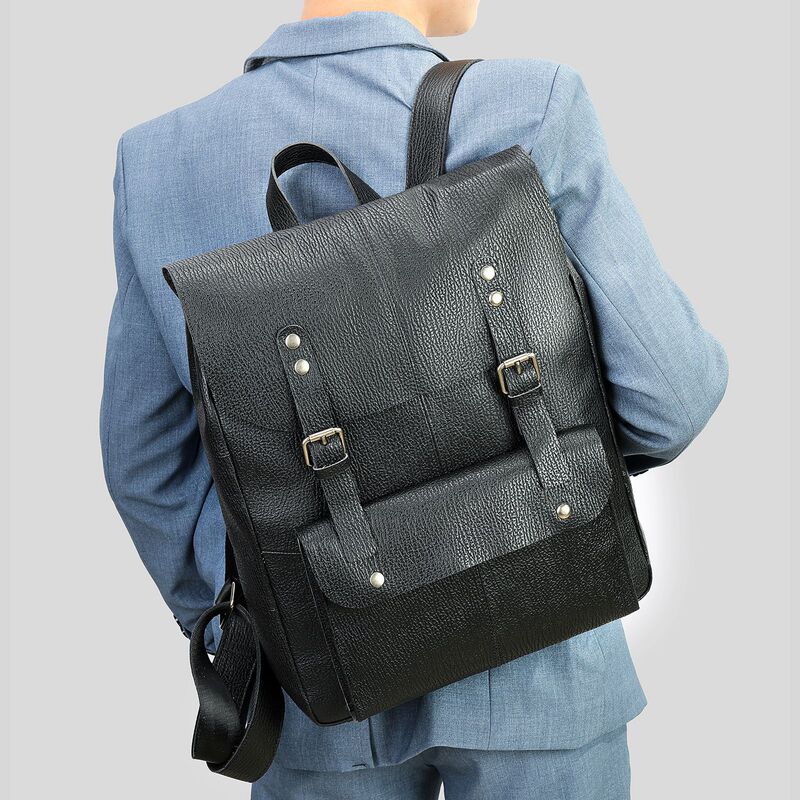 Real cowhide men's backpack men's wholesale casual simple business laptop bag schoolbag boys shoulder bag tide