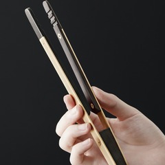 Kung Fu Tea Set Accessories: Bamboo-Tipped Tea Tongs, "Six Gentlemen" Teaware Kit, Black Ebony Solid Wood Tea Cups, and Tea Leaf Pickers