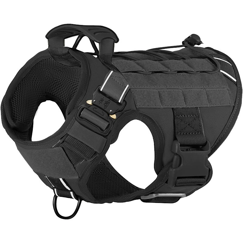 Тактический нагрудный ремень для собак среднего и большого размера тактическая одежда для собак Светоотражающая нейлоновая спина для домашних животных Светоотражающая тактическая одежда для собак