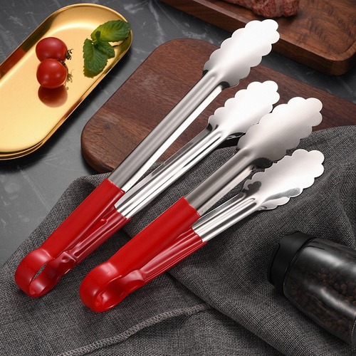 Manufacturer wholesale stainless steel food tongs barbecue tongs household bread tongs kitchen barbecue tongs self-service steak tongs