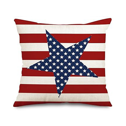 Transfronterizo Día de la Independencia de Amazon impresión lino almohada funda aniversario para celebrar el hogar vestido almohada funda mayorista