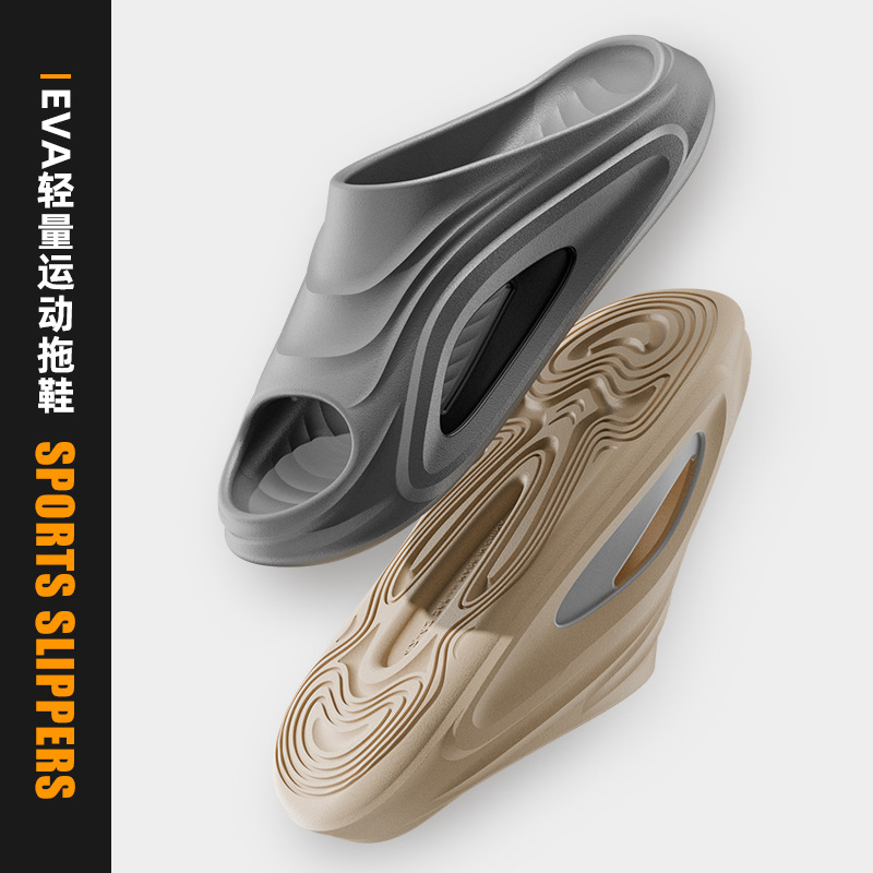 Zapatillas de hombre EVA de fondo grueso para verano para uso doméstico antiderrapante interior y exterior para hombres zapatillas casuales frías