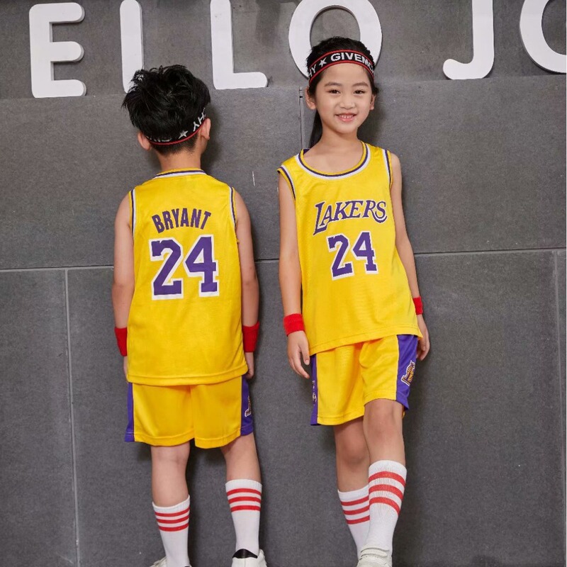 Crewneck Lakers No.24 Kobe Children's suit Basketball Suit Kindergarten Performance Suit Competition Suit 3XS-5XL Crewneck Lakers No.24 Kobe Children's suit Basketball Suit Kindergarten Performance Suit Competition Suit 3XS-5XL