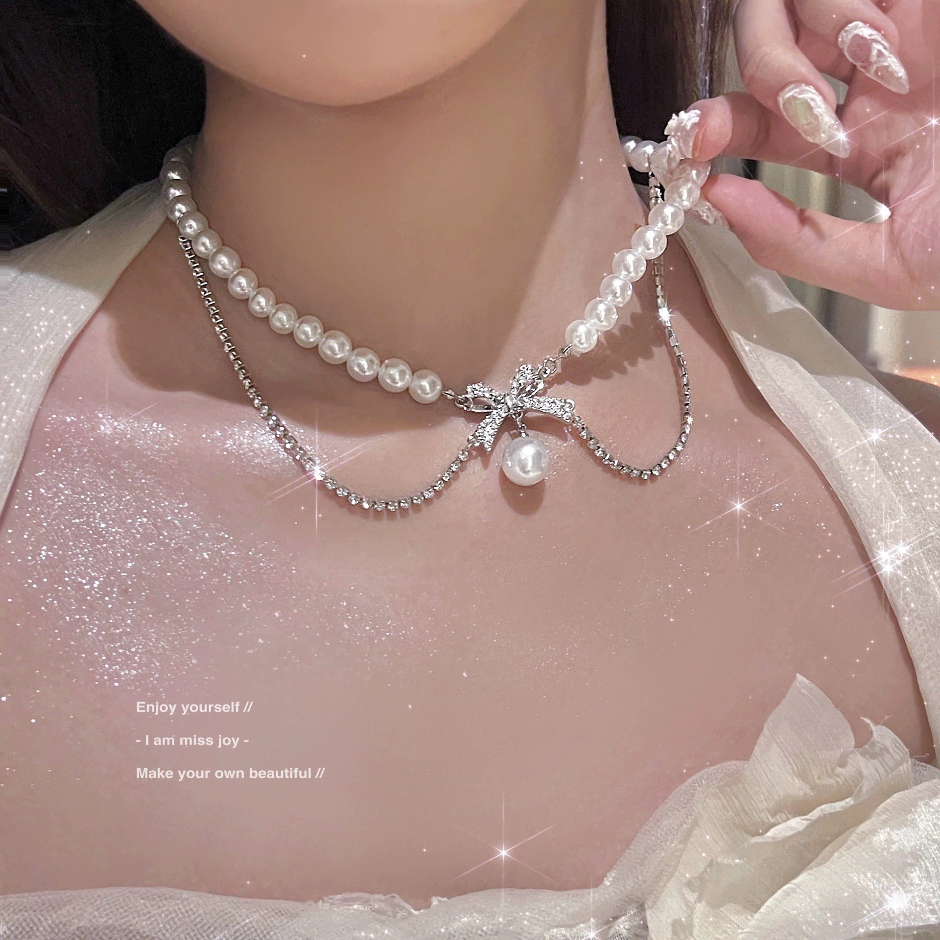 활 진주 목걸이