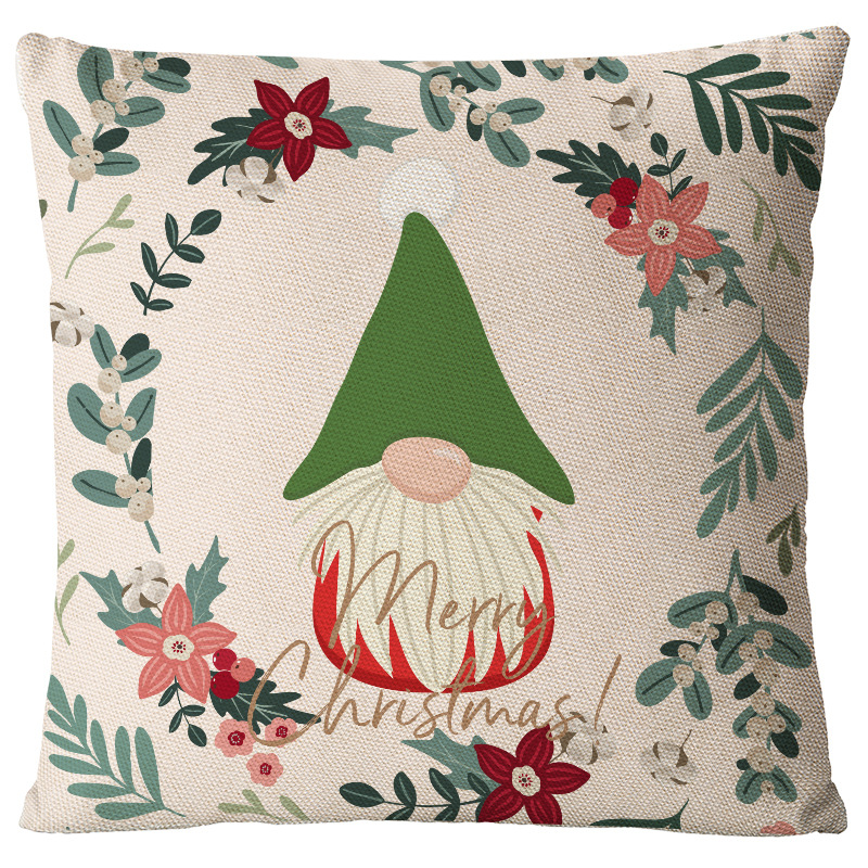Glam Santa Claus Snowman Linen Pillow Cases display picture 4