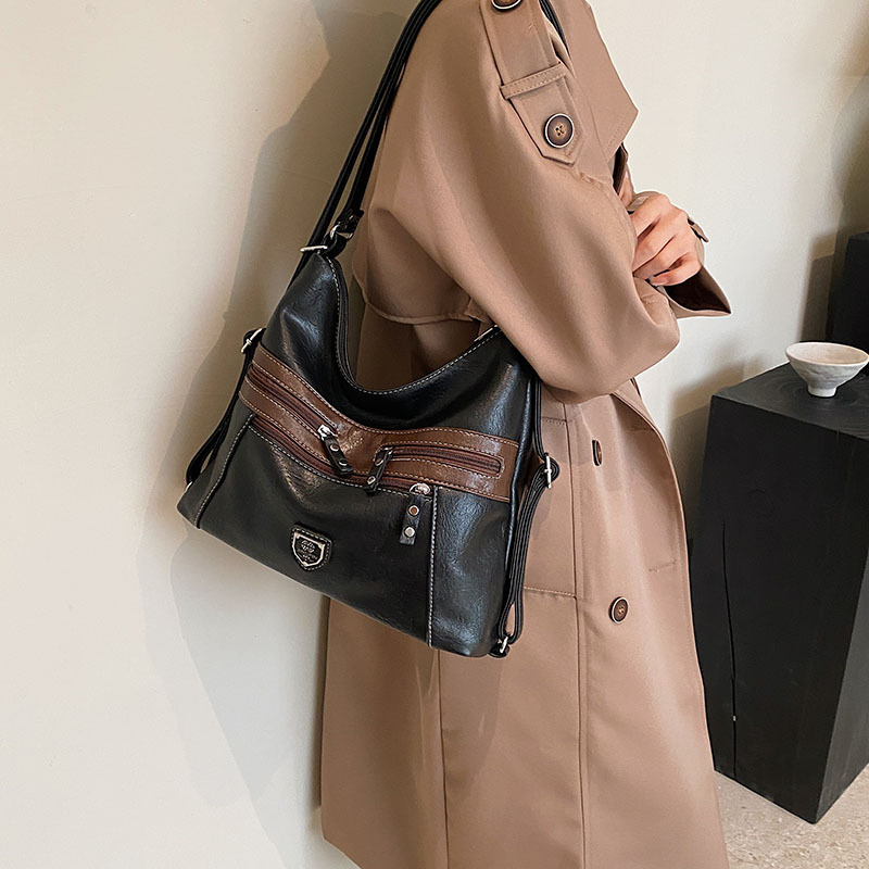 Femeii geantă de mână de umăr dublu Crossbody geantă de mână de mare capacitate geantă de mână retro cu un umăr la subraț_voghion.com