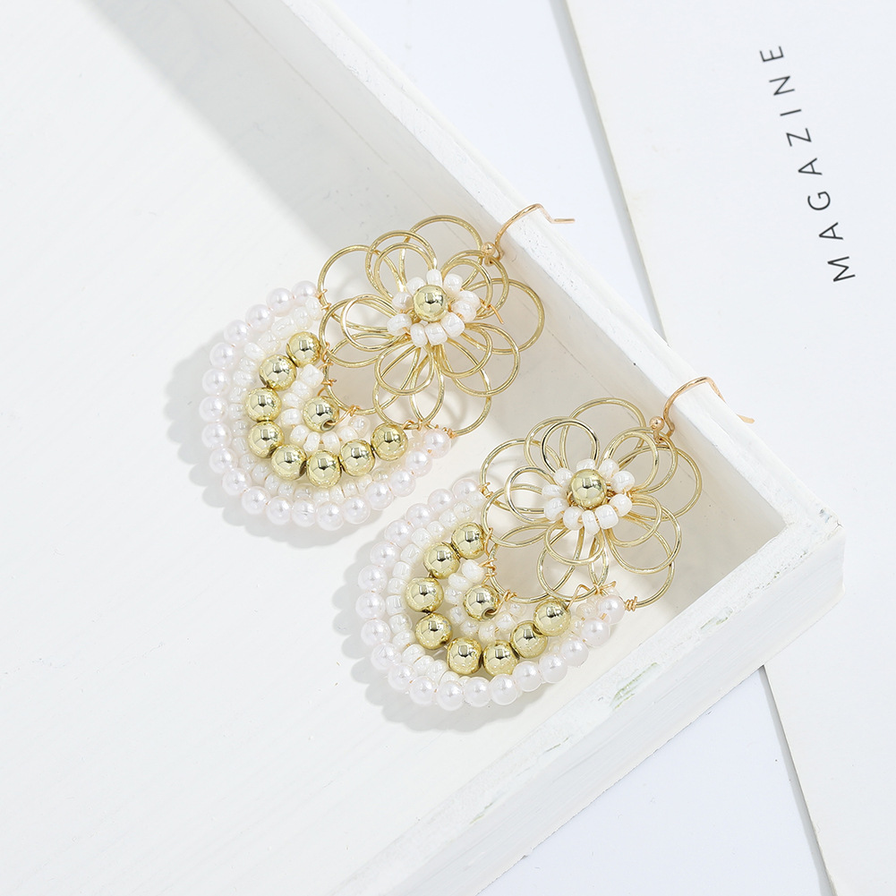 Bohemian Fashion Hand-woven Flower Earrings display picture 18