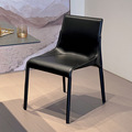 意式极简餐椅马鞍皮革椅北欧现代简约轻奢设计师酒店样板间椅子