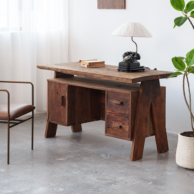 Wabi-Sabi Style Old Wood Desk, Medieval Desk, Retro Writing Desk, Old Antique, Medieval, Medieval Personalized Furniture
