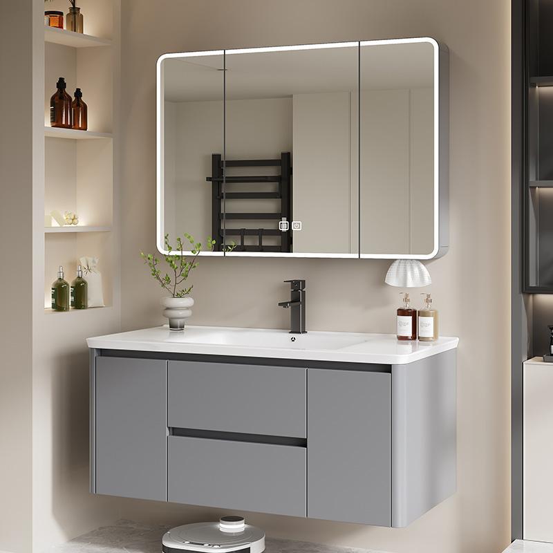 armario de baño de abeja de arco redondo armario de baño combinado lavabo de cerámica lavabo gabinete de baño