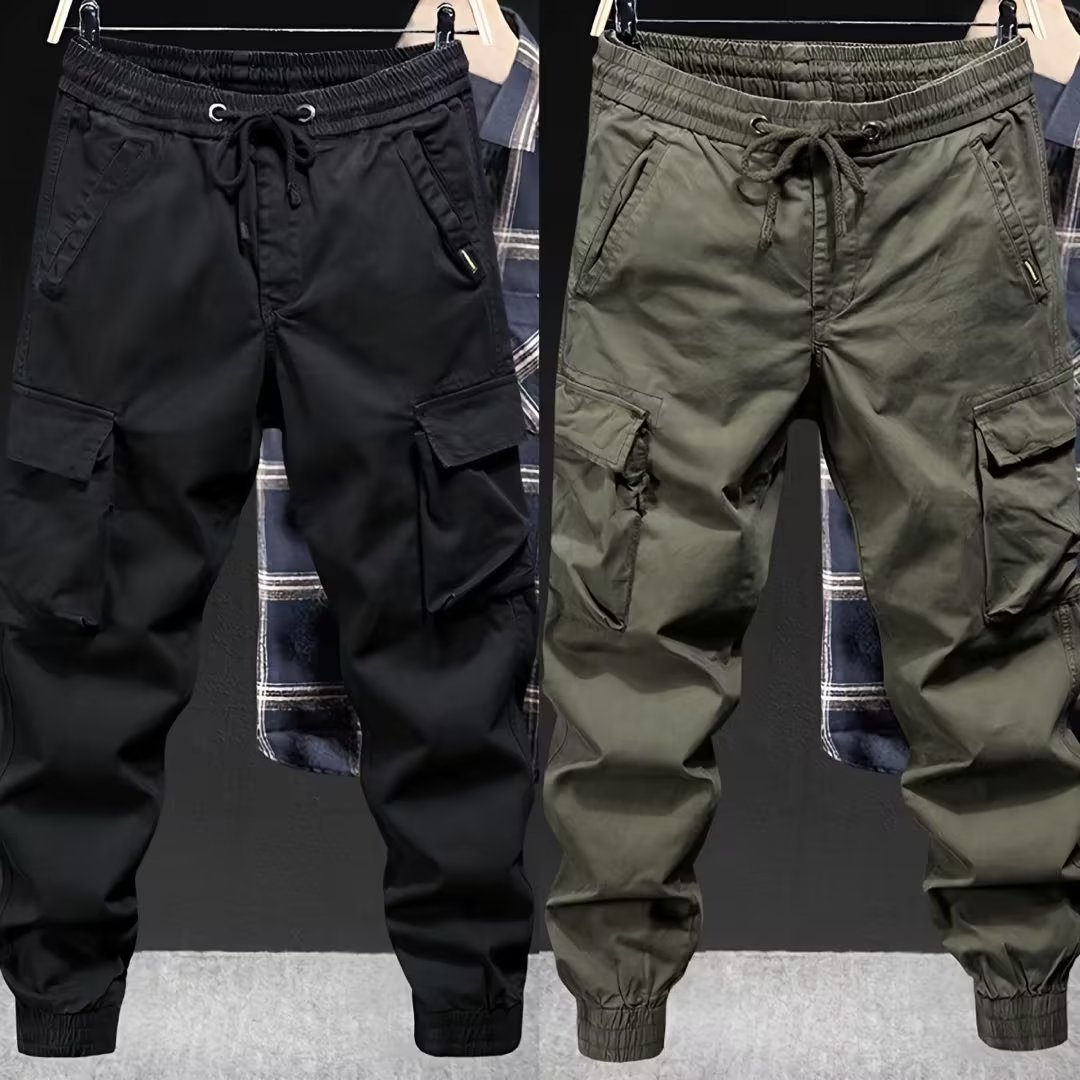 Stretch Cargo Pants Men Summer Thin Ice Silk Loose Large Size Workwear Men's Long Pants Construction Site Wear-Resistant Labor Protection Pants